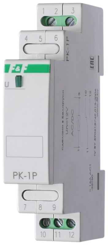 Реле промежуточное PK-1P/Un (монтаж на DIN-рейке 35мм 36В AC/DC 16А 1P IP20) F&F EA06.001.005