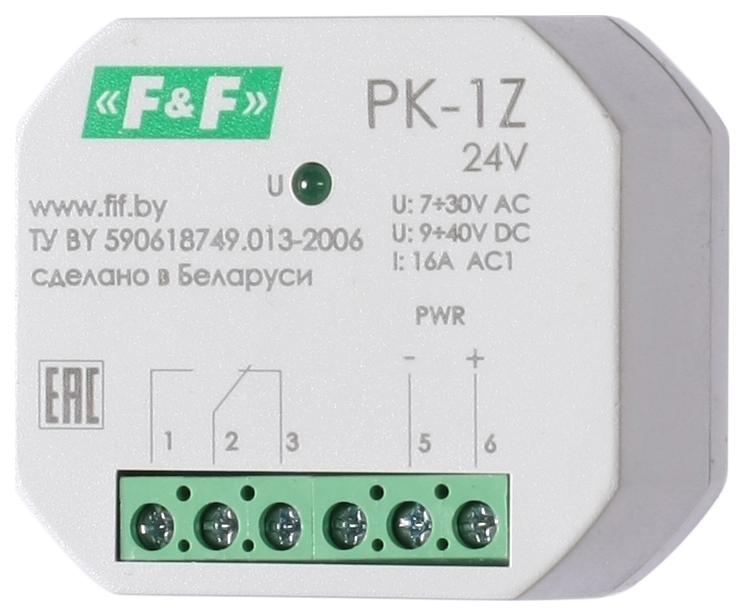 Реле промежуточное PK-1Z/24 7-30 AC 9-40 DC 16А для установки в монтажную коробку d60мм 1NO/NC IP20 