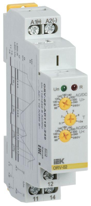 Реле повышения напряжения ORV 1ф 110-240В AC/DC IEK ORV-02-AD110-240