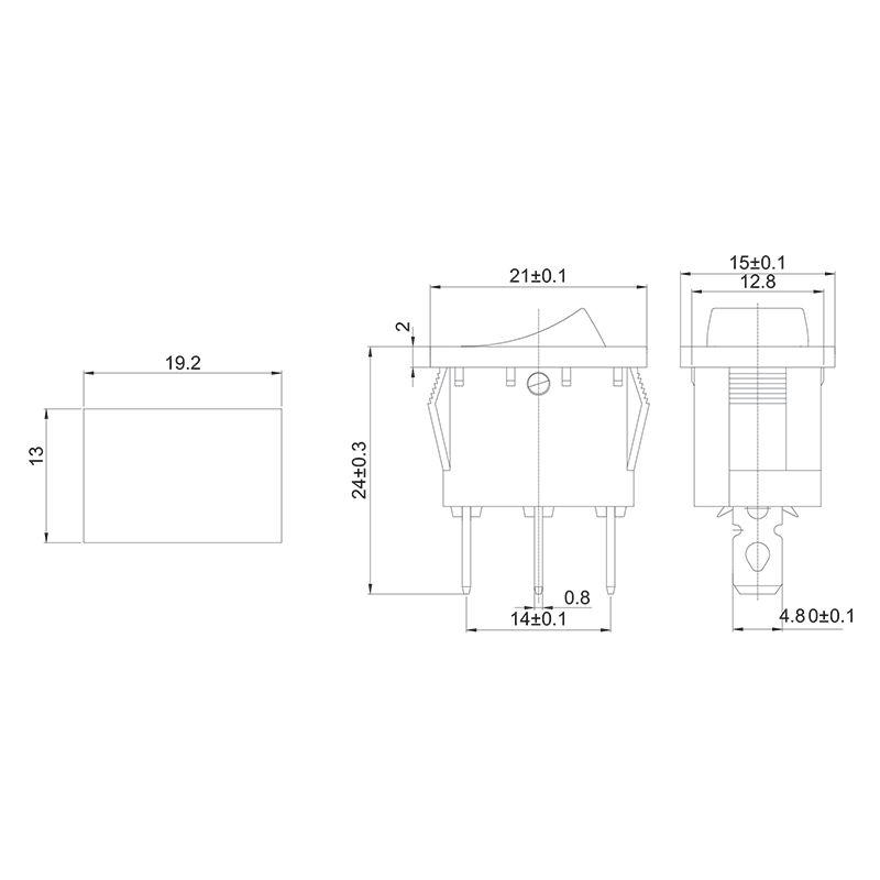 Выключатель клавишный 12В 15А (3с) ON-OFF желт. с подсветкой Mini (RWB-206-1 SC-768) Rexant 36-2172