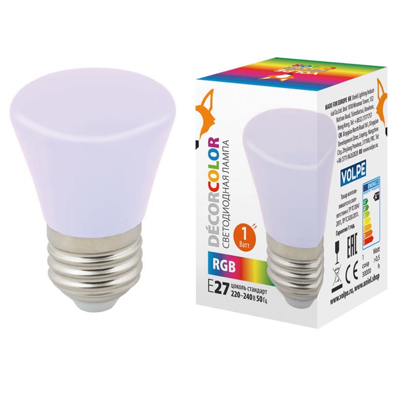 Лампа светодиодная LED-D45-1W/RGB/E27/FR/С BELL Колокольчик 1Вт матовая RGB E27 декоративная (упак. 