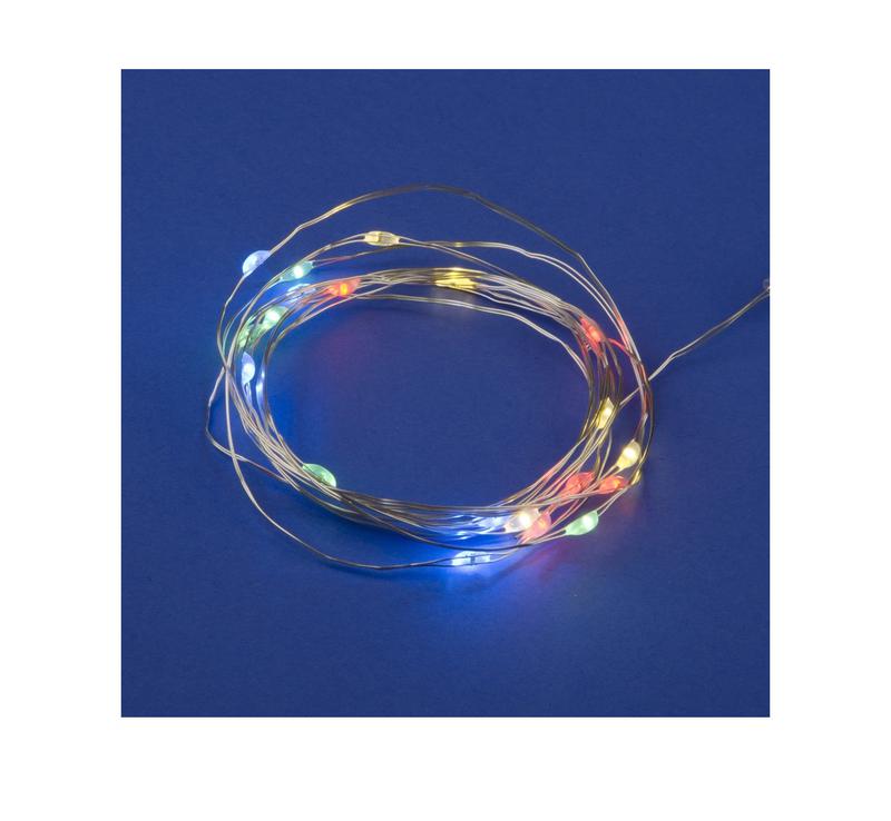 Гирлянда LED на батарейках ULD-S0200-020/DTB/3AA/RC RGB IP20 DEW 3AA (не в/к) "Роса" 2м 20 диодов RG