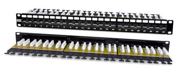 Патч-панель 19дюйм PP2-19-24-8P8C-C6A-110D 1U 24 порта RJ45 кат.6a Dual IDC Hyperline 225399