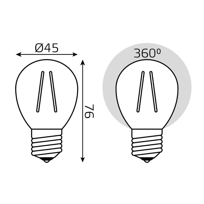 Лампа светодиодная филаментная Filament Elementary 12Вт шар 2700К Е27 730лм GAUSS 52212