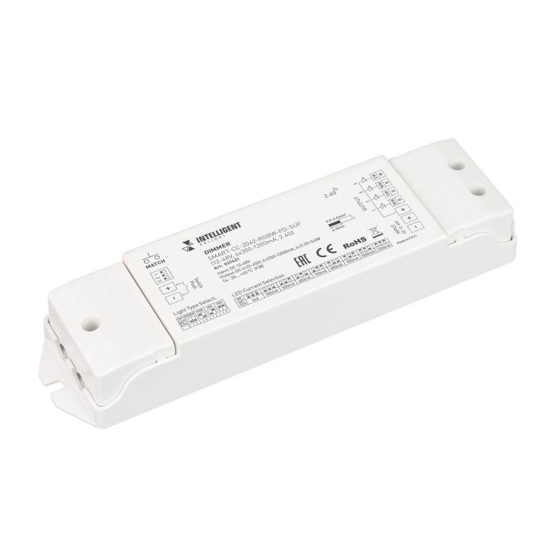 Диммер SMART-CC-2042-RGBW-PD-SUF (12-48В 4х350-1200мА 2.4G) IP20 пластик INTELLIGENT ARLIGHT 037421