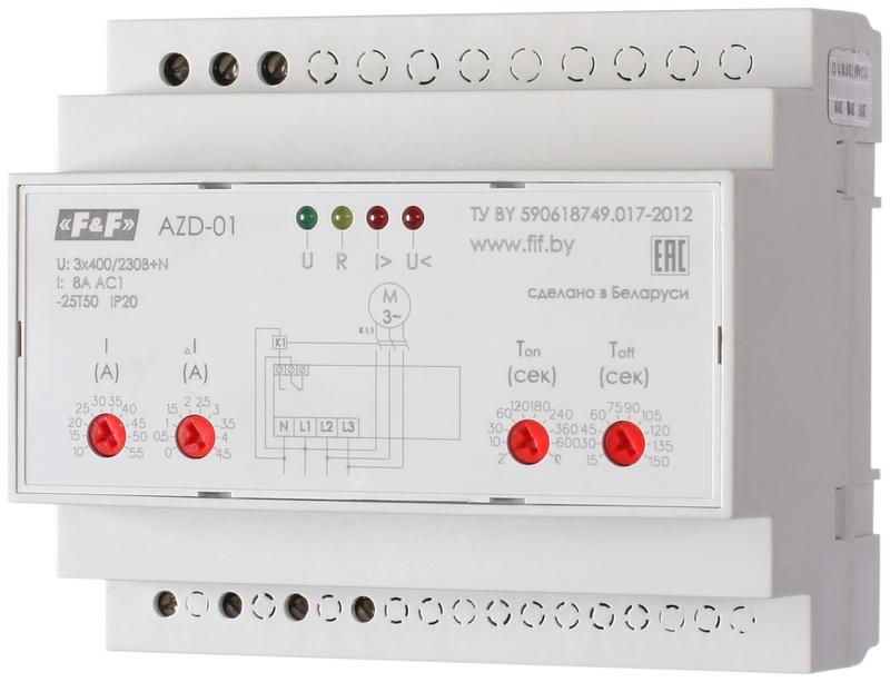 Реле защиты двигателя многофункциональное AZD-02 защита трехфазн. двигат. до 2.2кВт; и для работы с 