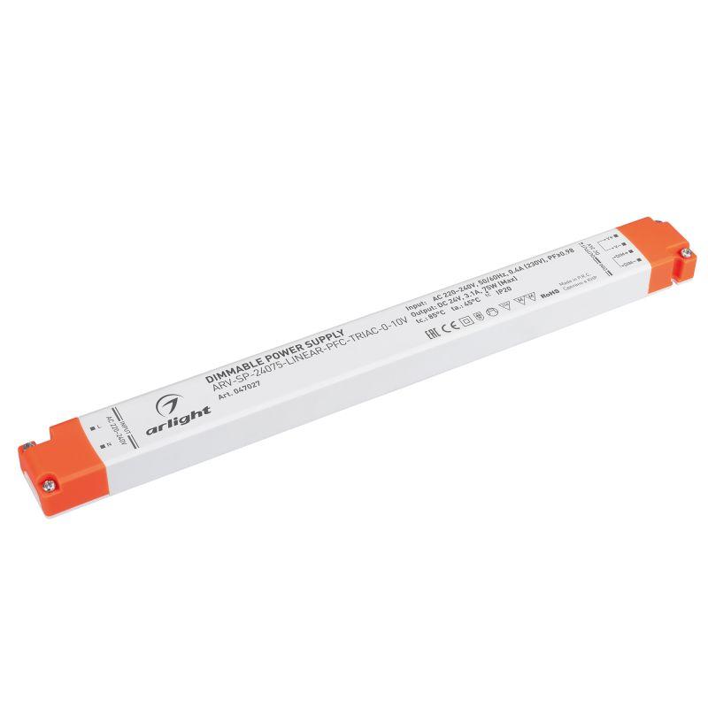 Блок питания ARV-SP-24075-LINEAR-PFC-TRIAC-0-10V (24В 3.1А 75Вт) IP20 пластик Arlight 047027