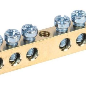 Шина PEN "земля-ноль" 6х9мм 8/1 (8групп/крепеж по центру) IEK YNN10-08-100