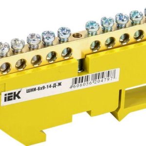 Шина PE "земля" на DIN-изоляторе ШНИ-6х9-14-Д-Ж IEK YNN10-69-14D-K05