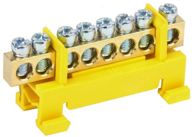 Шина PE "земля" на DIN-изол. "Стойка" ШНИ-6х9-8-С-Ж IEK YNN10-69-8P-K05