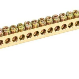 Шина PE "земля" ШНИ-8х12-20-У2-Ж на двух угловых изоляторах IEK YNN10-812-20C2-K05