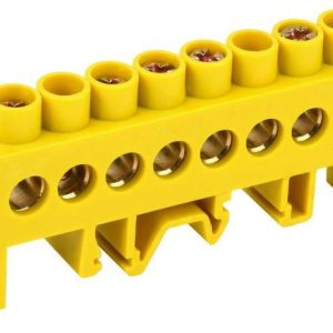 Шина PE "земля" в комб. DIN-изол. "Стойка" ШНИ-8х12-8-КС-Ж IEK YNN10-812-8DP-K05