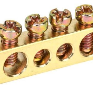 Шина PEN "земля-ноль" 6х9мм 4/2 (4группы/крепеж по краям) IEK YNN11-04-100