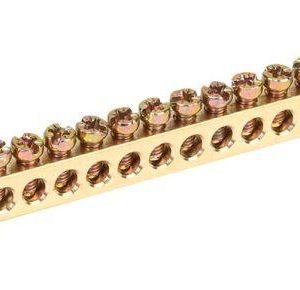 Шина PEN "земля-ноль" 6х9мм 22/2 (22группы/крепеж по краям) IEK YNN11-22-100