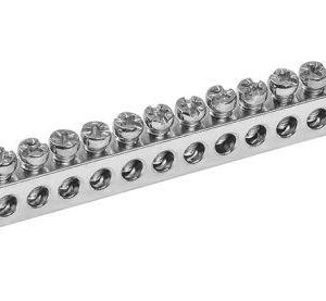 Шина PEN "земля-ноль" 6х9мм 24/2 Ni (24групп/крепеж по краям) IEK YNN11-24-100-N