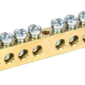 Шина PEN "земля-ноль" 8х12мм 12/1 (12групп/крепеж по центру) IEK YNN20-12-100