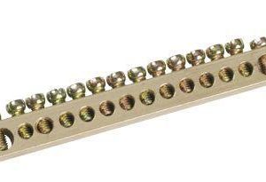 Шина PEN "земля-ноль" 8х12мм 8/2 (8групп/крепеж по краям) IEK YNN21-08-100