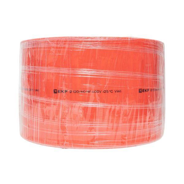 Трубка термоусадочная ТУТ нг 120/60 красн. PROxima (уп.25м) EKF tut-120-r