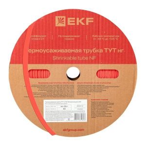 Трубка термоусадочная ТУТ нг 25/12.5 красн. PROxima (уп.50м) EKF tut-25-r