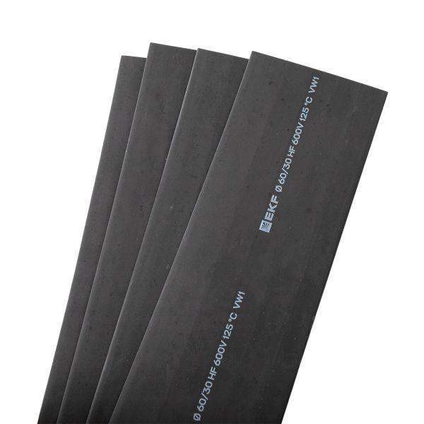 Трубка термоусадочная ТУТ нг 60/30 черн. 1м PROxima (уп.25м) EKF tut-60-b-1m