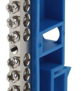 Шина N "ноль" на DIN-изол. ШНИ-6х9-14 никелированная Д син. NO-222-88-1 ЭРА Б0044137