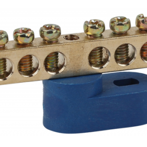 Аксессуары для клемм NO-222-114-1 ЭРА Шина N "ноль" на одном угловом изоляторе ШНИ-6х9-8-У1-Синий