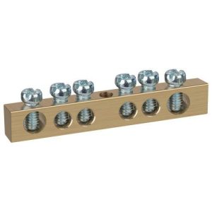 Шина NO-122-13 PEN "земля-ноль" 6х9мм 6/1 с креплениями по центру латунь ЭРА Б0047227