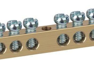 Шина NO-122-16 PEN "земля-ноль" 6х9мм 12/1 с креплениями по центру латунь ЭРА Б0047230