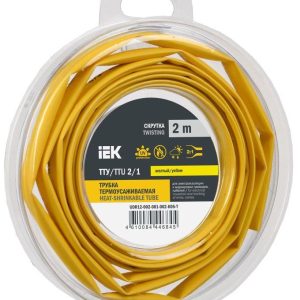 Трубка термоусадочная ТТУ нг-LS 2/1 желт. (уп.2м) IEK UDR12-002-001-002-K05-T