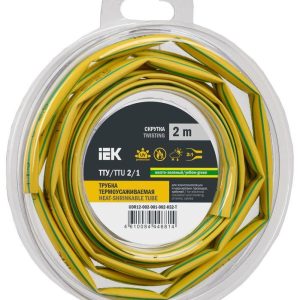 Трубка термоусадочная ТТУ нг-LS 2/1 желт./зел. (уп.2м) IEK UDR12-002-001-002-K52-T