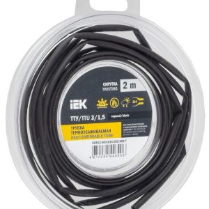 Трубка термоусадочная ТТУ нг-LS 3/1.5 черн. (уп.2м) IEK UDR12-003-D15-002-K02-T