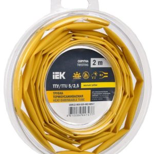 Трубка термоусадочная ТТУ нг-LS 5/2.5 желт. (уп.2м) IEK UDR12-005-D25-002-K05-T