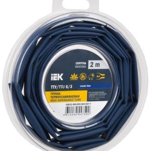 Трубка термоусадочная ТТУ нг-LS 6/3 син. (уп.2м) IEK UDR12-006-003-002-K07-T