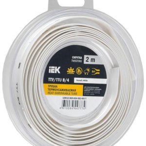 Трубка термоусадочная ТТУ нг-LS 8/4 бел. (уп.2м) IEK UDR12-008-004-002-K01-T