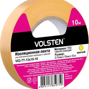 Изолента V02-7Y-13х15-10 0.13х15мм (рул.10м) желт. Volsten 10290
