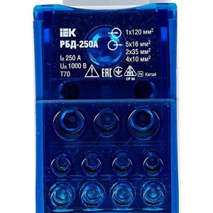 Блок распределительный на DIN-рейку РБД-250А IEK RBD-250