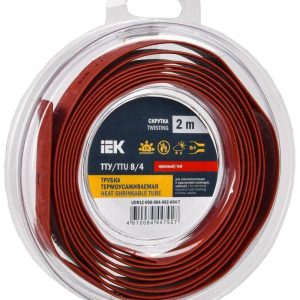 Трубка термоусадочная ТТУ нг-LS 8/4 красн. (уп.2м) IEK UDR12-008-004-002-K04-T
