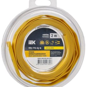 Трубка термоусадочная ТТУ нг-LS 8/4 желт. (уп.2м) IEK UDR12-008-004-002-K05-T