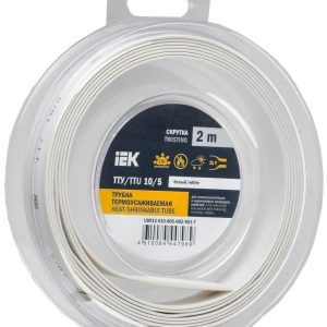 Трубка термоусадочная ТТУ нг-LS 10/5 бел. (уп.2м) IEK UDR12-010-005-002-K01-T