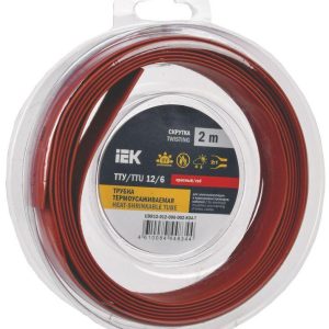 Трубка термоусадочная ТТУ нг-LS 12/6 красн. (уп.2м) IEK UDR12-012-006-002-K04-T