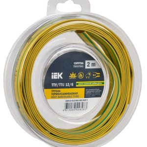 Трубка термоусадочная ТТУ нг-LS 12/6 желт./зел. (уп.2м) IEK UDR12-012-006-002-K52-T