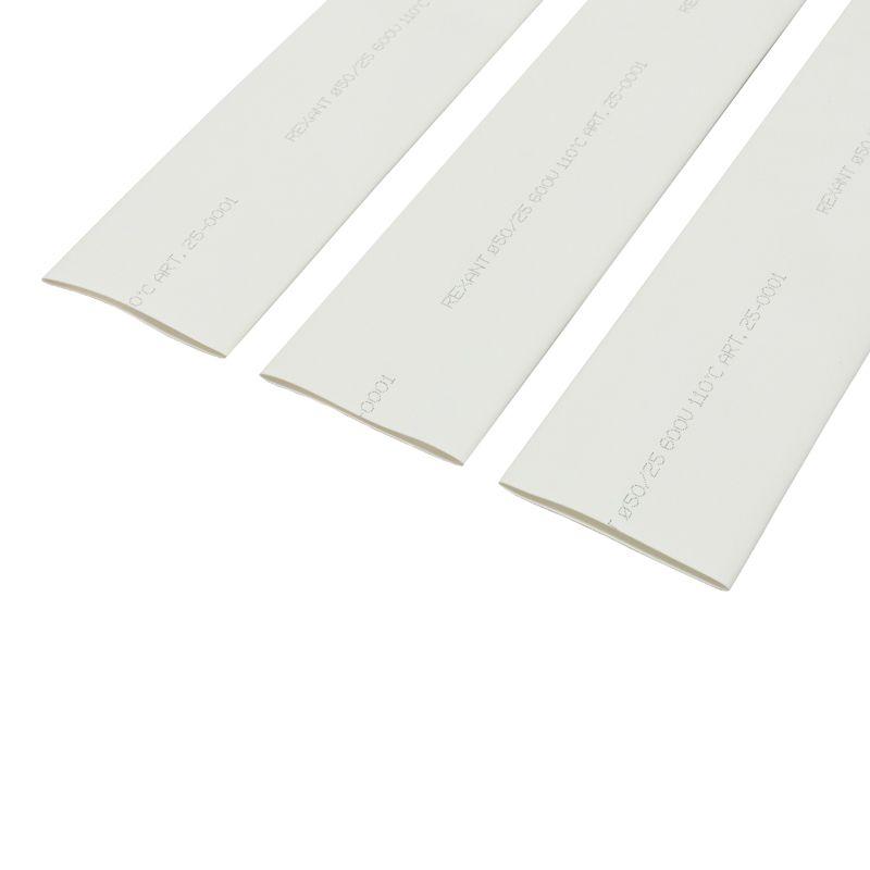 Трубка термоусадочная 50.0/25.0 1м бел. Rexant 25-0001