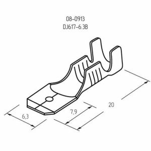 Клемма плоская (штекер-6.3мм) 1-1.5кв.мм (DJ617-6.3B) Rexant 08-0913