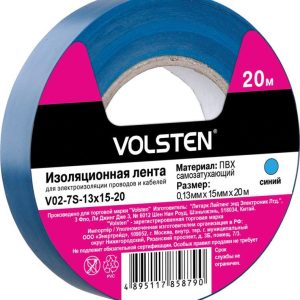 Изолента V02-7S-13х15-20 0.13х15мм (рул.20м) син. Volsten 9795
