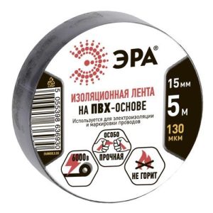 Изолента ПВХ 15ммх5м черн. ЭРА C0045275