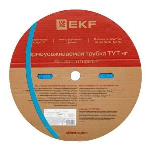 Трубка термоусадочная ТУТ нг 10/5 син. (уп.100м) EKF tut-10-g