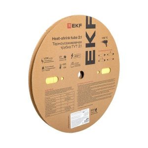 Трубка термоусадочная ТУТ нг 10/5 желт. (уп.100м) EKF tut-10-y