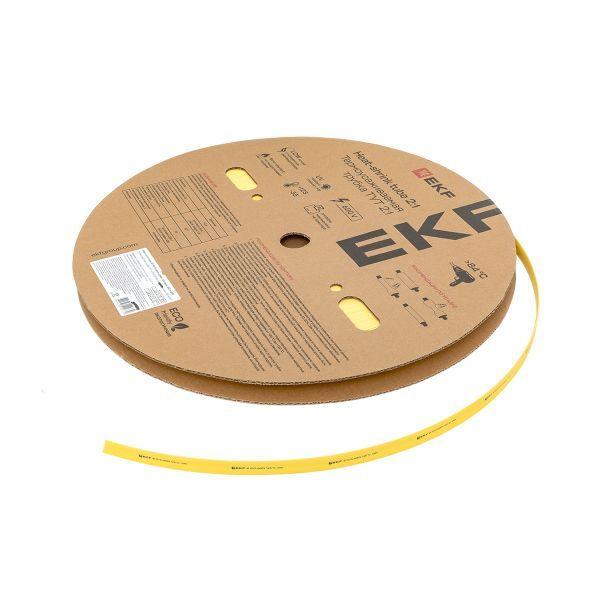 Трубка термоусадочная ТУТ нг 10/5 желт. (уп.100м) EKF tut-10-y