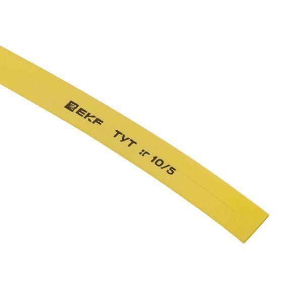 Трубка термоусадочная ТУТ нг 10/5 желт. (уп.100м) EKF tut-10-y