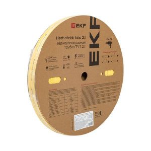 Трубка термоусадочная ТУТ нг 20/10 желт. (уп.100м) EKF tut-20-y